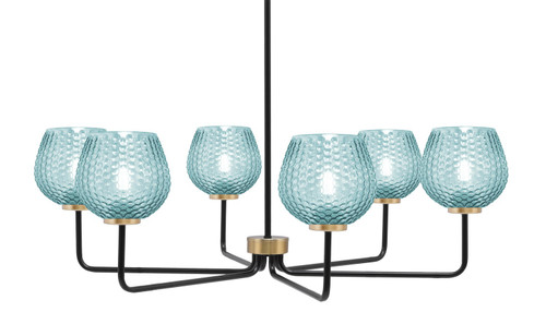 Toltec Lighting - 6206-MBNAB-4605 - Six Light Chandelier - Sandia - Matte Black & New Age Brass