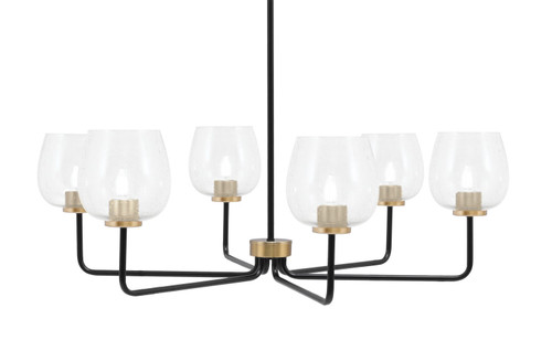 Toltec Lighting - 6206-MBNAB-4810 - Six Light Chandelier - Sandia - Matte Black & New Age Brass