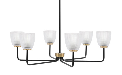 Toltec Lighting - 6206-MBNAB-500 - Six Light Chandelier - Sandia - Matte Black & New Age Brass