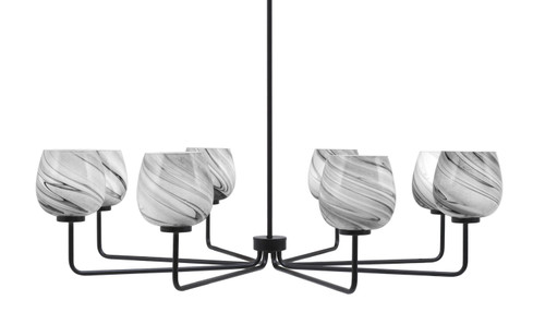 Toltec Lighting - 6208-MB-4819 - Eight Light Chandelier - Sandia - Matte Black