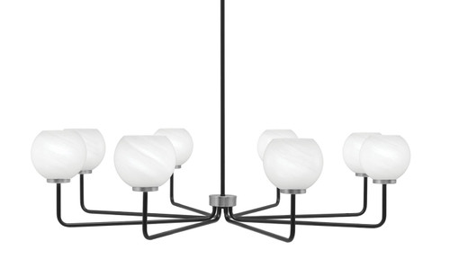 Toltec Lighting - 6208-MBGP-4101 - Eight Light Chandelier - Sandia - Matte Black & Graphite