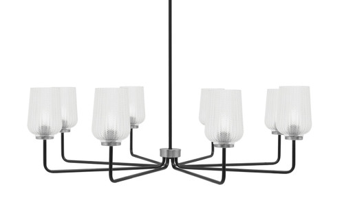 Toltec Lighting - 6208-MBGP-4250 - Eight Light Chandelier - Sandia - Matte Black & Graphite