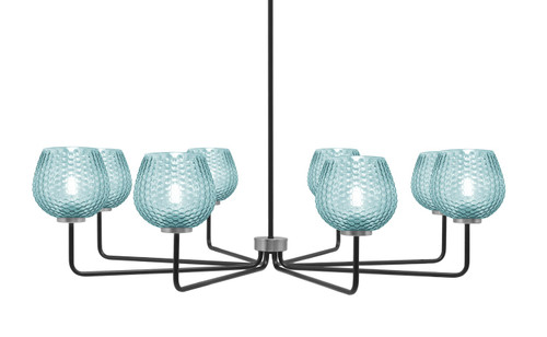 Toltec Lighting - 6208-MBGP-4605 - Eight Light Chandelier - Sandia - Matte Black & Graphite