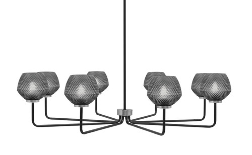 Toltec Lighting - 6208-MBGP-4622 - Eight Light Chandelier - Sandia - Matte Black & Graphite