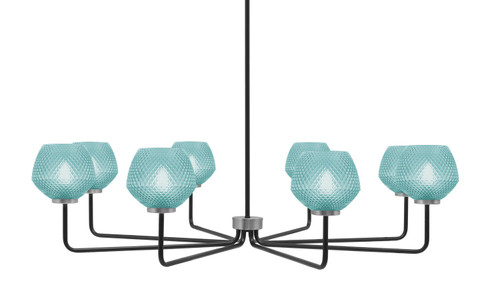 Toltec Lighting - 6208-MBGP-4625 - Eight Light Chandelier - Sandia - Matte Black & Graphite