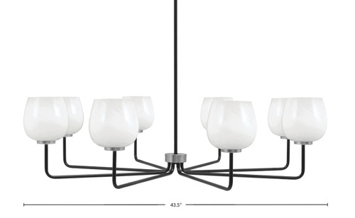 Toltec Lighting - 6208-MBGP-4811 - Eight Light Chandelier - Sandia - Matte Black & Graphite