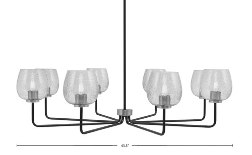 Toltec Lighting - 6208-MBGP-4812 - Eight Light Chandelier - Sandia - Matte Black & Graphite