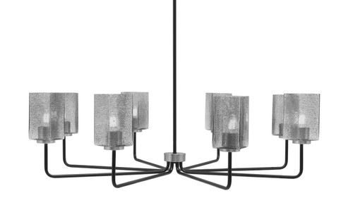 Toltec Lighting - 6208-MBGP-542 - Eight Light Chandelier - Sandia - Matte Black & Graphite