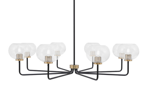 Toltec Lighting - 6208-MBNAB-202 - Eight Light Chandelier - Sandia - Matte Black & New Age Brass
