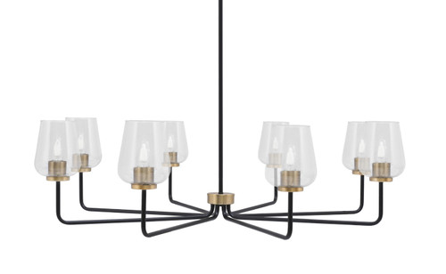 Toltec Lighting - 6208-MBNAB-210 - Eight Light Chandelier - Sandia - Matte Black & New Age Brass