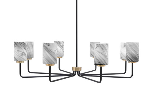 Toltec Lighting - 6208-MBNAB-3009 - Eight Light Chandelier - Sandia - Matte Black & New Age Brass