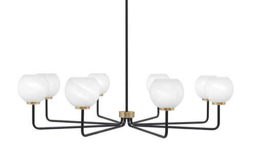 Toltec Lighting - 6208-MBNAB-4101 - Eight Light Chandelier - Sandia - Matte Black & New Age Brass