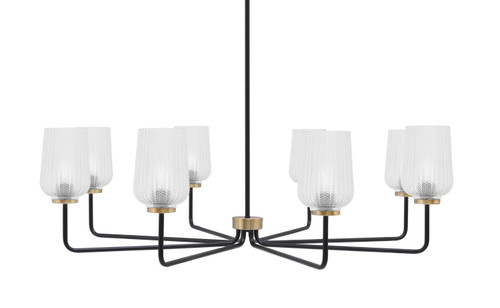 Toltec Lighting - 6208-MBNAB-4250 - Eight Light Chandelier - Sandia - Matte Black & New Age Brass