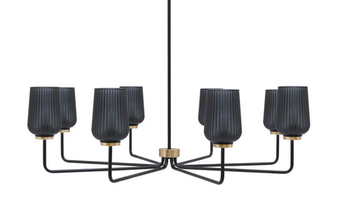 Toltec Lighting - 6208-MBNAB-4252 - Eight Light Chandelier - Sandia - Matte Black & New Age Brass