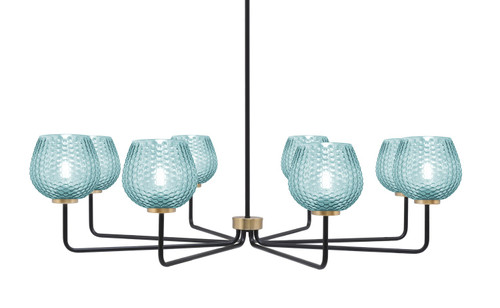 Toltec Lighting - 6208-MBNAB-4605 - Eight Light Chandelier - Sandia - Matte Black & New Age Brass