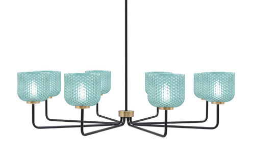 Toltec Lighting - 6208-MBNAB-4615 - Eight Light Chandelier - Sandia - Matte Black & New Age Brass