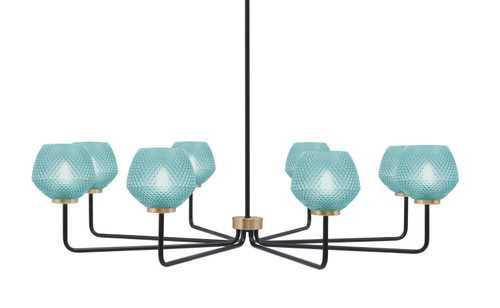Toltec Lighting - 6208-MBNAB-4625 - Eight Light Chandelier - Sandia - Matte Black & New Age Brass