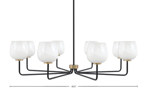 Toltec Lighting - 6208-MBNAB-4811 - Eight Light Chandelier - Sandia - Matte Black & New Age Brass
