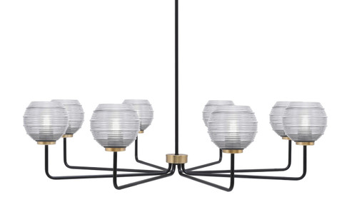 Toltec Lighting - 6208-MBNAB-5110 - Eight Light Chandelier - Sandia - Matte Black & New Age Brass