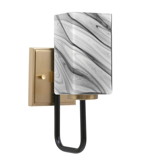 Toltec Lighting - 6221-MBNAB-549 - One Light Wall Sconce - Sandia - Matte Black & New Age Brass