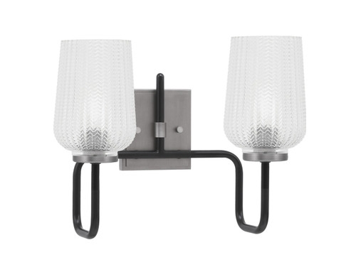 Toltec Lighting - 6222-MBGP-4250 - Two Light Bath Bar - Sandia - Matte Black & Graphite