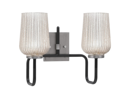 Toltec Lighting - 6222-MBGP-4253 - Two Light Bath Bar - Sandia - Matte Black & Graphite