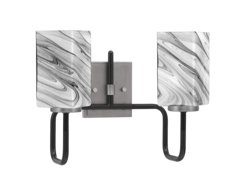 Toltec Lighting - 6222-MBGP-549 - Two Light Bath Bar - Sandia - Matte Black & Graphite