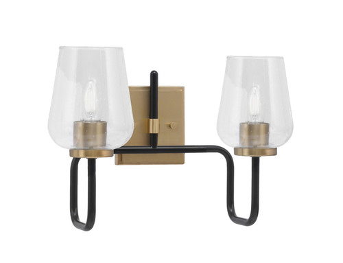 Toltec Lighting - 6222-MBNAB-210 - Two Light Bath Bar - Sandia - Matte Black & New Age Brass