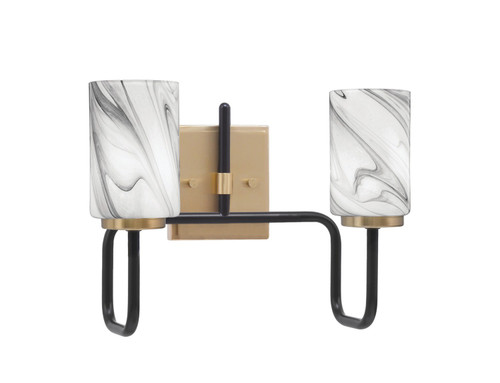 Toltec Lighting - 6222-MBNAB-3009 - Two Light Bath Bar - Sandia - Matte Black & New Age Brass