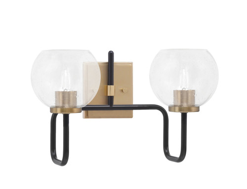 Toltec Lighting - 6222-MBNAB-4100 - Two Light Bath Bar - Sandia - Matte Black & New Age Brass