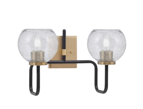 Toltec Lighting - 6222-MBNAB-4102 - Two Light Bath Bar - Sandia - Matte Black & New Age Brass