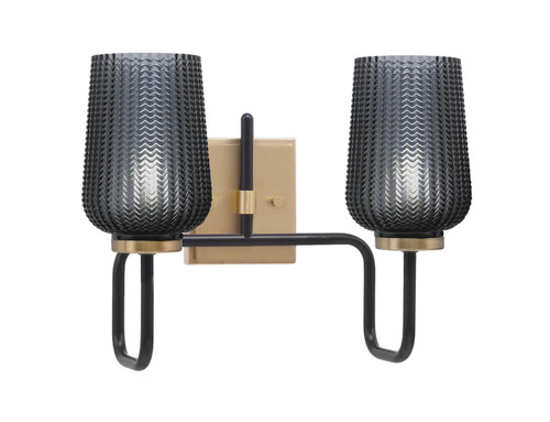 Toltec Lighting - 6222-MBNAB-4252 - Two Light Bath Bar - Sandia - Matte Black & New Age Brass