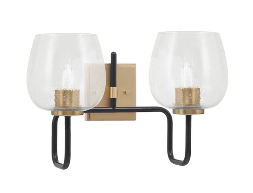 Toltec Lighting - 6222-MBNAB-4810 - Two Light Bath Bar - Sandia - Matte Black & New Age Brass