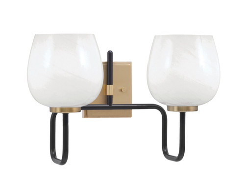 Toltec Lighting - 6222-MBNAB-4811 - Two Light Bath Bar - Sandia - Matte Black & New Age Brass