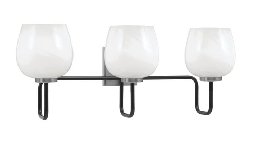 Toltec Lighting - 6223-MBGP-4811 - Three Light Bath Bar - Sandia - Matte Black & Graphite