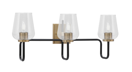 Toltec Lighting - 6223-MBNAB-210 - Three Light Bath Bar - Sandia - Matte Black & New Age Brass