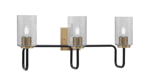 Toltec Lighting - 6223-MBNAB-3002 - Three Light Bath Bar - Sandia - Matte Black & New Age Brass