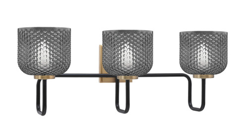Toltec Lighting - 6223-MBNAB-4612 - Three Light Bath Bar - Sandia - Matte Black & New Age Brass