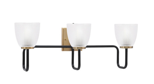 Toltec Lighting - 6223-MBNAB-500 - Three Light Bath Bar - Sandia - Matte Black & New Age Brass