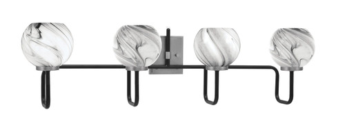 Toltec Lighting - 6224-MBGP-4109 - Four Light Bath Bar - Sandia - Matte Black & Graphite