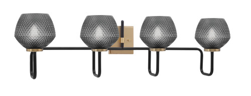 Toltec Lighting - 6224-MBNAB-4622 - Four Light Bath Bar - Sandia - Matte Black & New Age Brass