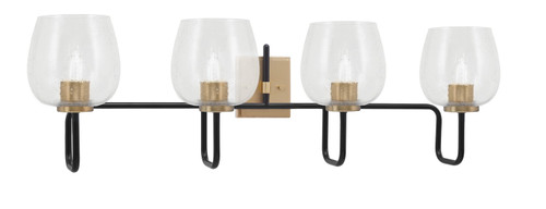 Toltec Lighting - 6224-MBNAB-4810 - Four Light Bath Bar - Sandia - Matte Black & New Age Brass