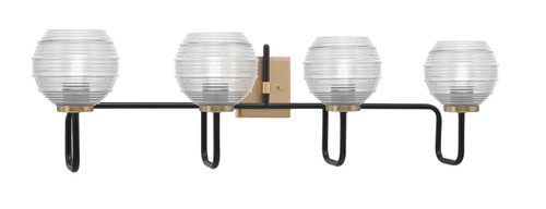 Toltec Lighting - 6224-MBNAB-5110 - Four Light Bath Bar - Sandia - Matte Black & New Age Brass