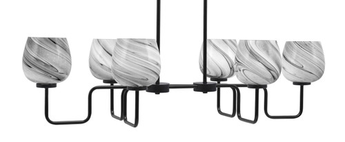 Toltec Lighting - 6236-MB-4819 - Six Light Bar - Sandia - Matte Black