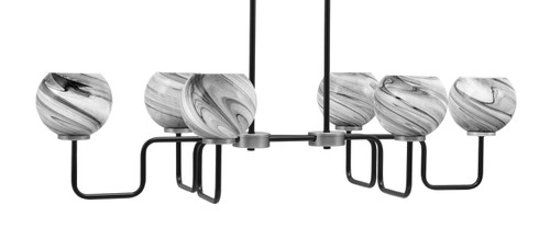Toltec Lighting - 6236-MBGP-4109 - Six Light Bar - Sandia - Matte Black & Graphite