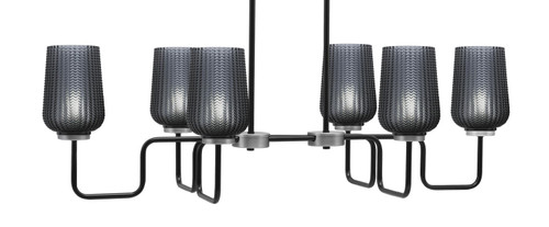 Toltec Lighting - 6236-MBGP-4252 - Six Light Bar - Sandia - Matte Black & Graphite