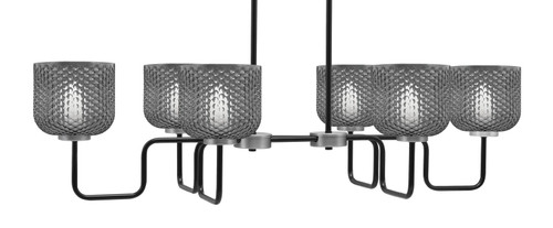 Toltec Lighting - 6236-MBGP-4612 - Six Light Bar - Sandia - Matte Black & Graphite