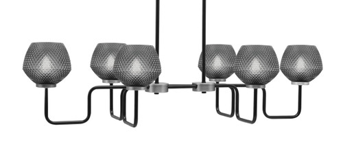 Toltec Lighting - 6236-MBGP-4622 - Six Light Bar - Sandia - Matte Black & Graphite