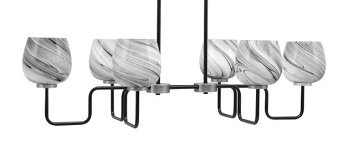 Toltec Lighting - 6236-MBGP-4819 - Six Light Bar - Sandia - Matte Black & Graphite