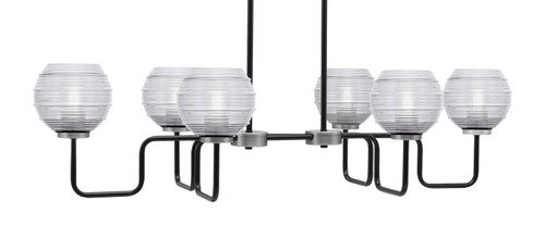 Toltec Lighting - 6236-MBGP-5110 - Six Light Bar - Sandia - Matte Black & Graphite